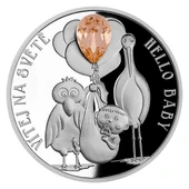 AgaKulche Hoş Geldin Bebek Kristal Taşlı 2022 1 Ons Gümüş Sikke Coin - 1