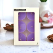 Tealight Kapsül Mum 6x35 Gr Dekoratif Mumu Kandil Hediyelik Fitilli Mumluk Şamdan Mor Renk Kokulu - 5