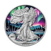 AgaKulche Yürüyen Özgürlük Kuzey Işıkları Gümüş Sikke Coin - 1