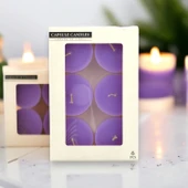 Tealight Kapsül Mum 6x35 Gr Dekoratif Mumu Kandil Hediyelik Fitilli Mumluk Şamdan Mor Renk Kokulu - 8