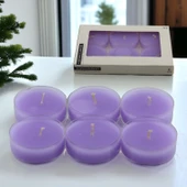 Tealight Kapsül Mum 6x35 Gr Dekoratif Mumu Kandil Hediyelik Fitilli Mumluk Şamdan Mor Renk Kokulu - 2