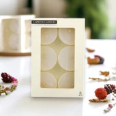 Tealight Kapsül Mum 6x35 Gr Dekoratif Mumu Kandil Hediyelik Fitilli Mumluk Şamdan Krem Renk Kokusuz - 7
