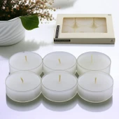 Tealight Kapsül Mum 6x35 Gr Dekoratif Mumu Kandil Hediyelik Fitilli Mumluk Şamdan Krem Renk Kokusuz - 2