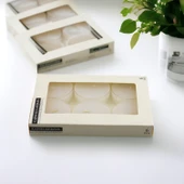 Tealight Kapsül Mum 6x35 Gr Dekoratif Mumu Kandil Hediyelik Fitilli Mumluk Şamdan Krem Renk Kokusuz - 6
