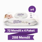 Giggles Baby Wipes Islak Havlu 72'li 4 Paket 288 Mendil - 1