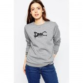 Dmc Devil May Cry Logo Baskılı Gri Kadın Örme Sweatshirt Uzun kol - 1