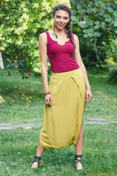 Düşük Lastikli Bel Etek Pantolon - 1