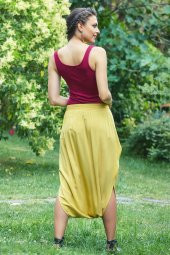 Düşük Lastikli Bel Etek Pantolon - 4