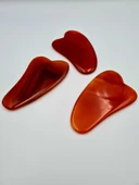 GÜMÜŞTEL EL SANATLARI Sertifikalı Akik Taşı Orijinal Doğal Taş Gua Sha Masaj Taşı - 4