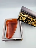 GÜMÜŞTEL EL SANATLARI Sertifikalı Akik Taşı Orijinal Doğal Taş Gua Sha Masaj Taşı - 1