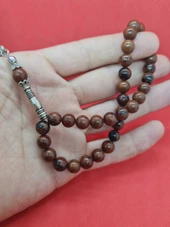 GÜMÜŞTEL EL SANATLARI Sertifikalı Doğal Obsidyen Doğal Taş Tesbih 8 Mm thumbnail 2