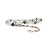 GÜMÜŞTEL EL SANATLARI Sertifikalı Florit Taşı Tesbih Orijinal Doğal Taş 8 Mm thumbnail 2