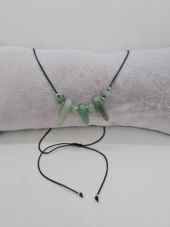 GÜMÜŞTEL EL SANATLARI Sertifikalı Doğal Yeşim Taşı Tasarım Kolye Makrome Ayarlı Kilit Sistemi thumbnail 1