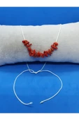 GÜMÜŞTEL EL SANATLARI Sertifikalı Mercan Taşı Tasarım Kolye Ayarlanabilir Orijinal Doğal Taş Çok Fonksiyonlu Kolye - 1