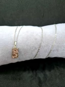 GÜMÜŞTEL EL SANATLARI Sertifikalı Rodokrozit Taşı Kolye Silindir Doğal Taş - 3