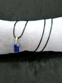 GÜMÜŞTEL EL SANATLARI Sertifikalı Lapis Lazuli Taşı Kolye Silindir Doğal Taş - 4