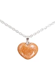 GÜMÜŞTEL EL SANATLARI Sertifikalı Yıldız Kahverengi Doğal Taş Kalp Model Kolye thumbnail 1