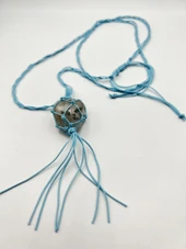 GÜMÜŞTEL EL SANATLARI Sertifikalı Aytaşı Doğal Taş Tasarım Kolye El Yapımı Örgü Model Aaa Kalite thumbnail 2