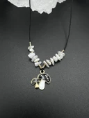 GÜMÜŞTEL EL SANATLARI Sertifikalı Aytaşı Doğal Taş Tasarım Kolye Mantar Obje Detaylı AAA Kalite thumbnail 2