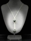 GÜMÜŞTEL EL SANATLARI Sertifikalı Zümrüt Doğal Taş Tasarım Kolye El Yapımı Örgü Model Aaa Kalite - 3