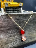 GÜMÜŞTEL EL SANATLARI Sertifikalı Akik Doğal Taş Tasarım Kolye El Yapımı İstiridye Obje Detaylı thumbnail 3