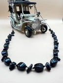 GÜMÜŞTEL EL SANATLARI Sertifikalı Akik Doğal Taş Tasarım Kolye thumbnail 2