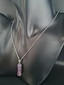 GÜMÜŞTEL EL SANATLARI Sertifikalı Ametist Doğal Taş Kolye Özel Kesim thumbnail 3