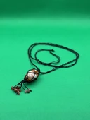 GÜMÜŞTEL EL SANATLARI Sertifikalı Akik Doğal Taş Tasarım Kolye El Yapımı Örgü Model Aaa Kalite thumbnail 3