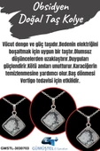 GÜMÜŞTEL EL SANATLARI Sertifikalı Obsidyen Doğal Taş Kolye Piramit Özel Kesim Aaa Kalite - 1