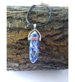 GÜMÜŞTEL EL SANATLARI Sertifikalı Sodalit Doğal Taş Pandül Kesim Kolye thumbnail 4