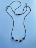 GÜMÜŞTEL EL SANATLARI Sertifikalı Öğrenci Doğal Taş Kolye Krizokol, Pembe Kuvars, Akik, Kehribar, Kalsit, Lapis Kolye - 3