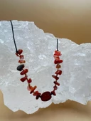 GÜMÜŞTEL EL SANATLARI Sertifikalı Akik Doğal Taş Tasarım Kolye - 3