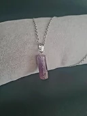 GÜMÜŞTEL EL SANATLARI Sertifikalı Ametist Doğal Taş Kolye Özel Kesim thumbnail 7