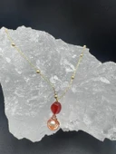 GÜMÜŞTEL EL SANATLARI Sertifikalı Akik Doğal Taş Tasarım Kolye El Yapımı İstiridye Obje Detaylı thumbnail 2