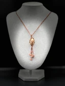 GÜMÜŞTEL EL SANATLARI Sertifikalı Akik Doğal Taş Tasarım Kolye El Yapımı Örgü Model Aaa Kalite thumbnail 1