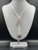 GÜMÜŞTEL EL SANATLARI Sertifikalı Yıldız Doğal Taş Tasarım Kolye El Yapımı Örgü Model thumbnail 2