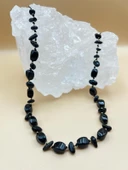 GÜMÜŞTEL EL SANATLARI Sertifikalı Akik Doğal Taş Tasarım Kolye thumbnail 5