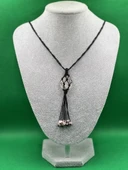 GÜMÜŞTEL EL SANATLARI Sertifikalı Pembe Kuvars Doğal Taş Tasarım Kolye El Yapımı Örgü Model Aaa Kalite - 3