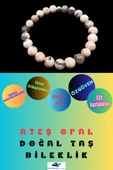 GÜMÜŞTEL EL SANATLARI Sertifikalı Ateş Opal Doğal Taş Bileklik Aaa Kalite 8 Mm thumbnail 1