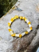 GÜMÜŞTEL EL SANATLARI Sertifikalı Sitrin Taşı Tasarım Bileklik Orijinal Doğal Taş AAA Kalite thumbnail 2