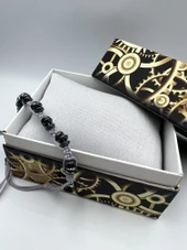 GÜMÜŞTEL EL SANATLARI Sertifikalı Hematit Doğal Taş Tasarım Bileklik Aaa Kalite Hafıza Konsantrasyon Kıvrak Zeka thumbnail 2