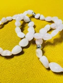 GÜMÜŞTEL EL SANATLARI Sertifikalı Pembe Kuvars Doğal Taş Şekilsiz Tımbıl Bileklik AAA Kalite Sürpriz Hediyeli thumbnail 2