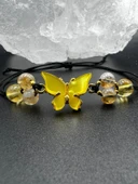 GÜMÜŞTEL EL SANATLARI Sertifikalı Sitrin Doğal Taş Tasarım El Yapımı Bileklik thumbnail 1