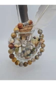 GÜMÜŞTEL EL SANATLARI Sertifikalı Doğal Taş Jasper Bileklik 8mm - 2
