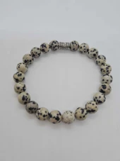 GÜMÜŞTEL EL SANATLARI Sertifikalı Jasper Doğal Taş Bıldırcın Desenli Bileklik thumbnail 1