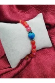 GÜMÜŞTEL EL SANATLARI Sertifikalı Doğal Akik Krizokol Taşı Tasarım Bileklik thumbnail 2
