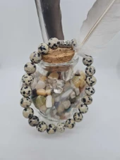 GÜMÜŞTEL EL SANATLARI Sertifikalı Jasper Doğal Taş Bıldırcın Desenli Bileklik thumbnail 2