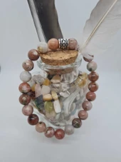 GÜMÜŞTEL EL SANATLARI Sertifikalı Jasper Doğal Taş Bileklik thumbnail 3