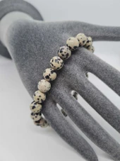 GÜMÜŞTEL EL SANATLARI Sertifikalı Jasper Doğal Taş Bıldırcın Desenli Bileklik thumbnail 3