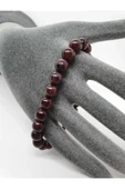 GÜMÜŞTEL EL SANATLARI Sertifikalı Lal (GARNET) Doğal Taş Bileklik 8 Mm Orijinal Doğal Taş thumbnail 3